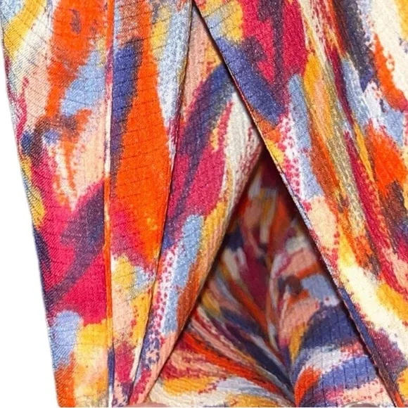 BCBGeneration Women's Orange Multi Color One Shoulder Dress XS w/ Pockets - Picture 5 of 10